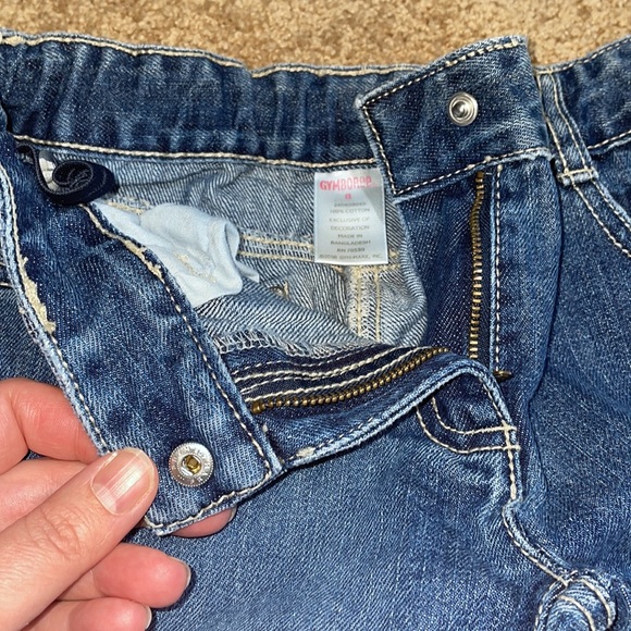 Gymboree cuffed jeans, red flare corduroy, green embroidered flare pants - Picture 8 of 14